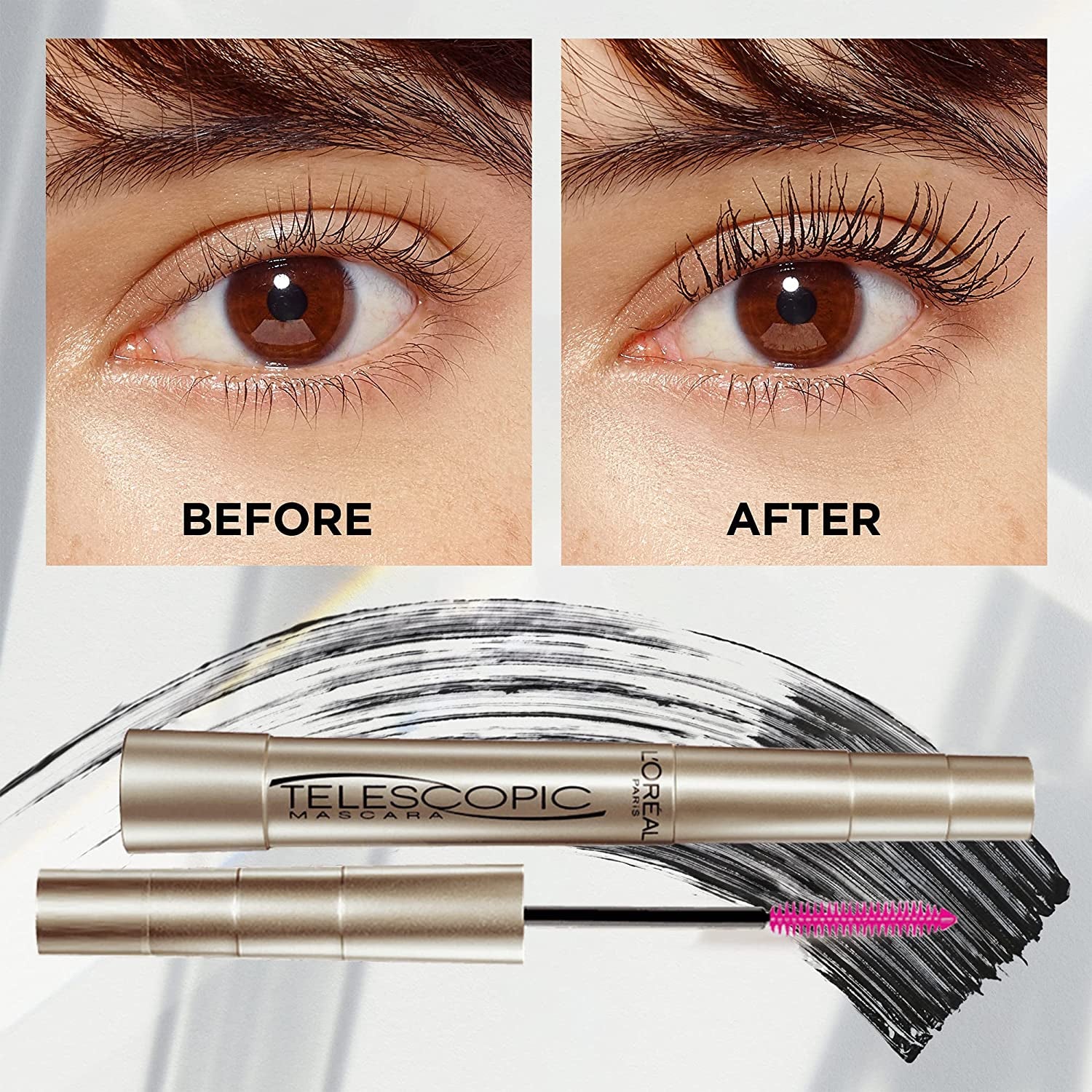 L’Oréal Paris Makeup Original Telescopic Lengthening Mascara, Waterproof Black