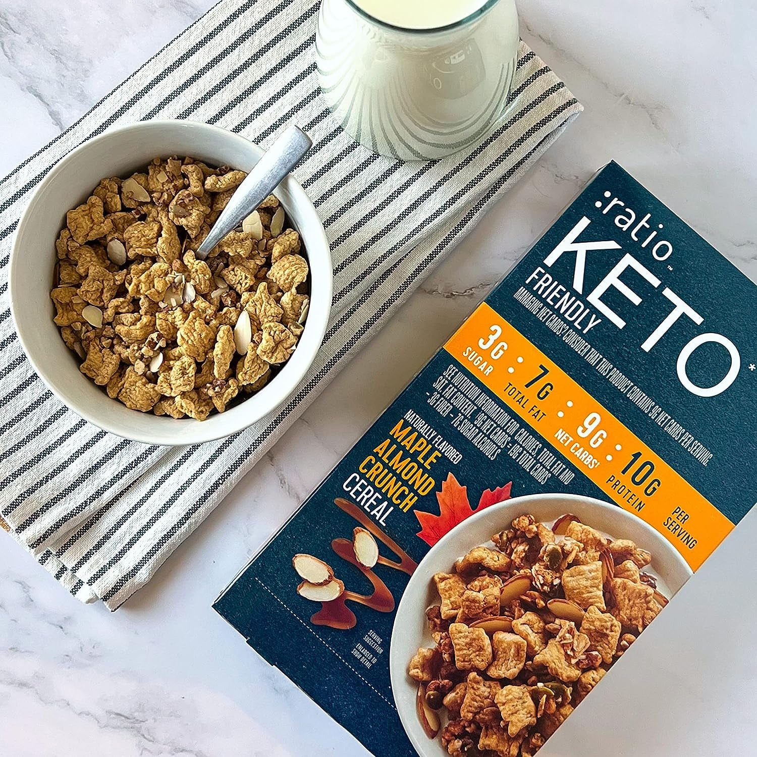 :Ratio Keto Friendly Cinnamon Cranberry Almond Crunch Breakfast Cereal, 9.7 OZ