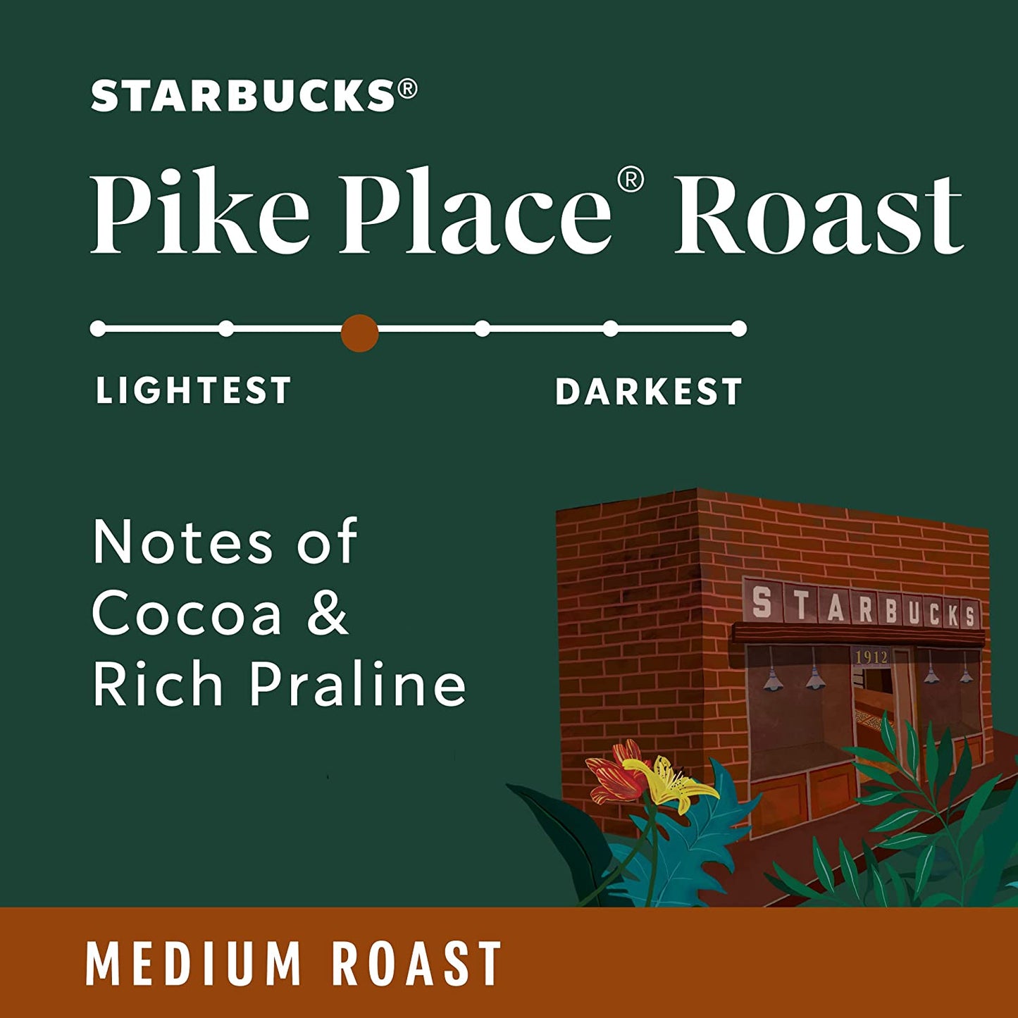 Starbucks Ground Coffee—Medium Roast Coffee—Pike Place Roast—100% Arabica—1 Bag (28 Oz)