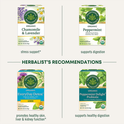 Traditional Medicinals Tea, Organic Smooth Move Peppermint, Relieves Occasional Constipation, Senna, 16 Tea Bags