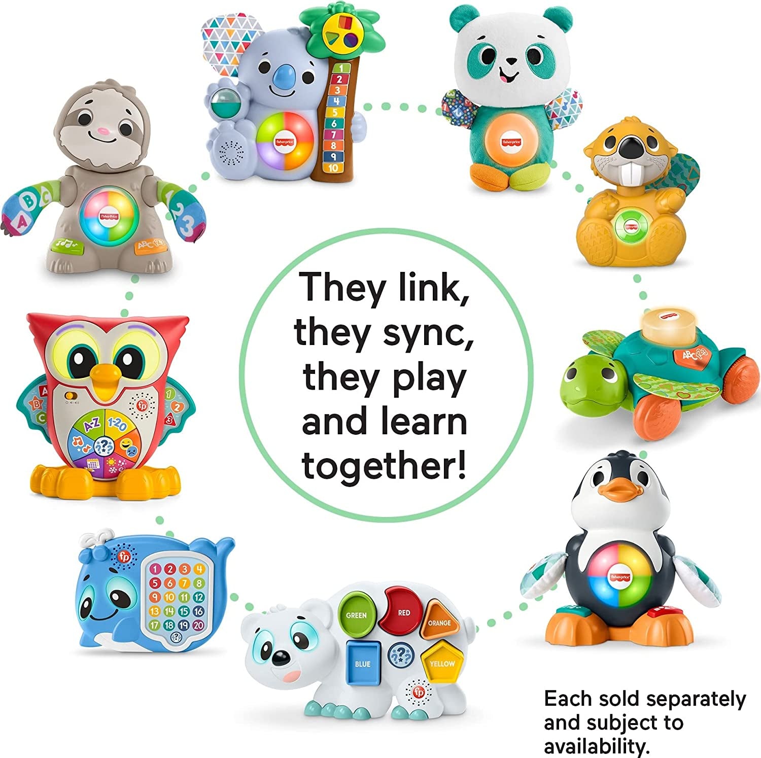 Fisher-Price Linkimals Toddler Learning Toy Light-Up & Learn Owl with Interactive Lights Music & Motion for Ages 18+ Months