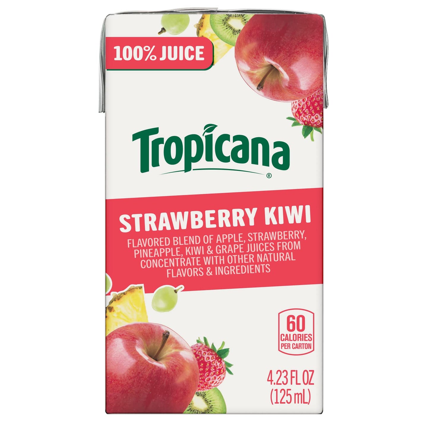 Tropicana 100% Juice Box, Strawberry Kiwi, 4.23 Oz Boxes, 44 Count