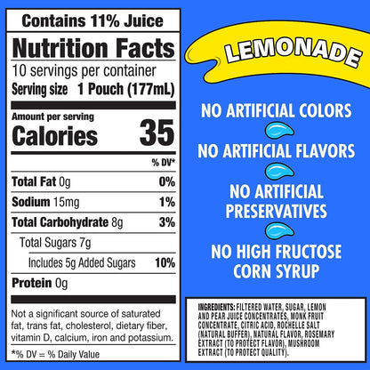 Capri Sun Lemonade Juice Box Pouches, 10 Ct Box, 6 Fl Oz Pouches