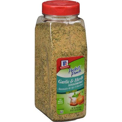 Mccormick Perfect Pinch Garlic & Herb Seasoning, 19 Oz - One 19 Ounce Container of Garlic Herb Seasoning to Add Zesty Flavor to Chicken, Pasta, Salads and More