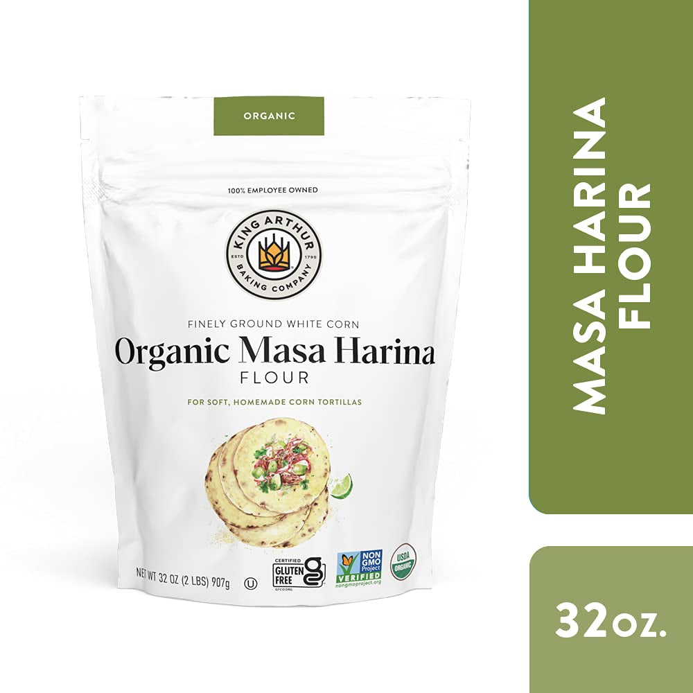 King Arthur Masa Harina, Certified Organic, Finely Ground, Non GMO Project Verified, Gluten Free, 2 Lb