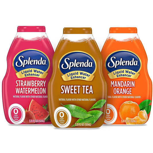 SPLENDA Liquid Water Enhancer Drops, Sugar Free, Zero Calorie, Natural Flavor, Concentrated Drink Mix, 3.11 Fl Oz Each Bottle (Variety, 3 Pack)