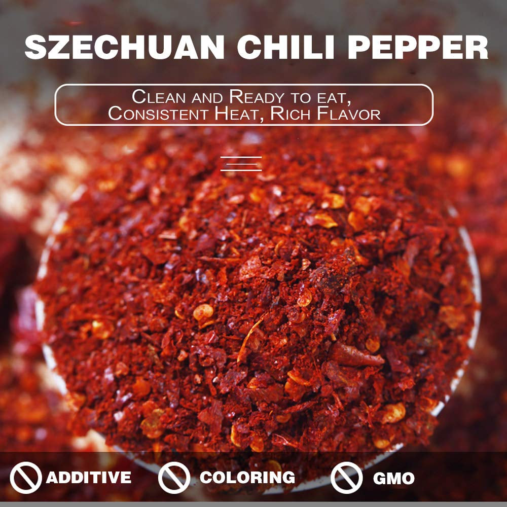 NPG Authentic Sichuan Chili Flakes 8 Ounces, Medium Hot, Szechuan Crushed Red Pepper Flakes Bulk, Essential Spice Seasoning for Making Kimchi, Chili Oil, Stir-Fry, Pizza, Salads, and Tacos