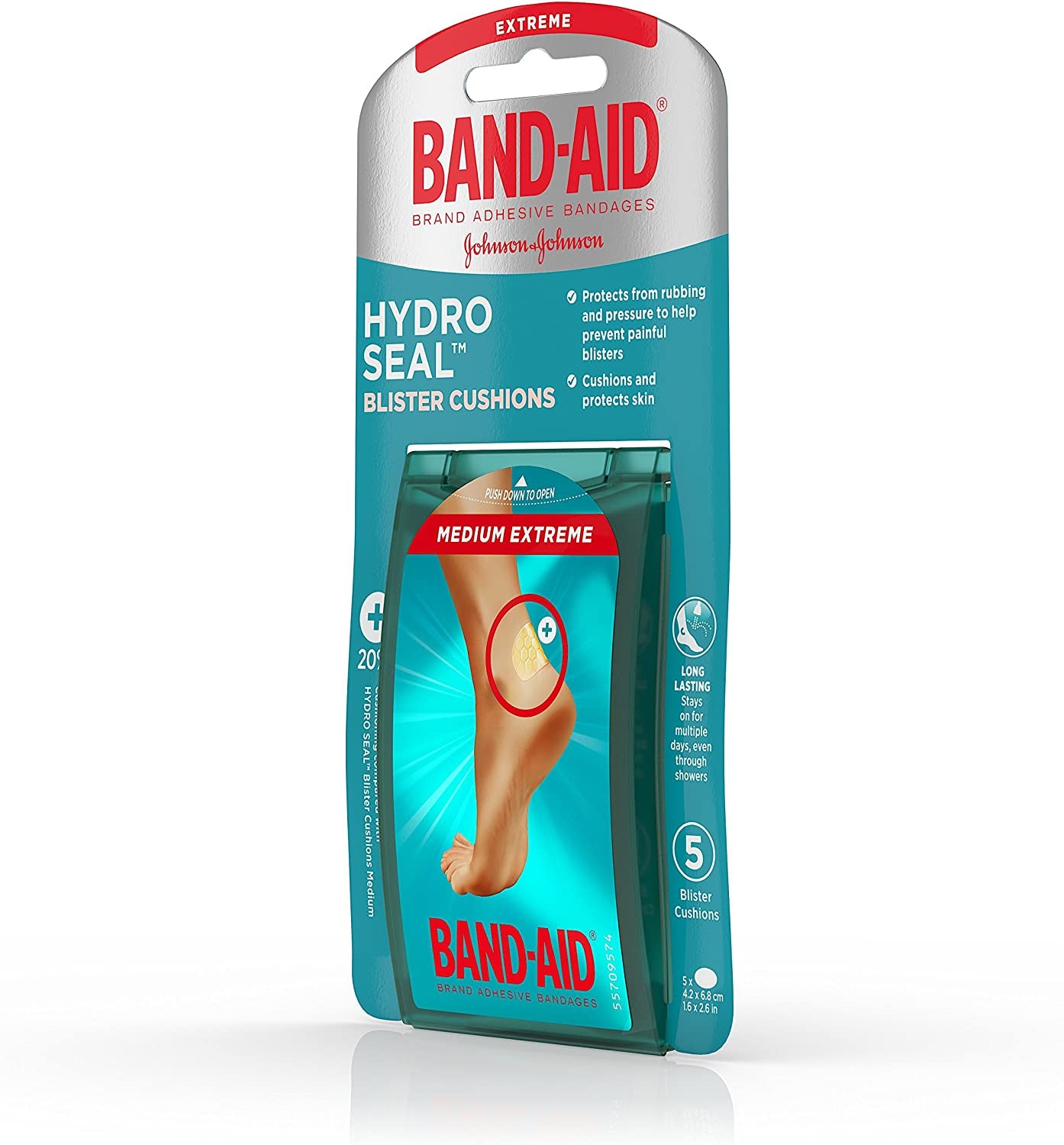 Band-Aid Brand Hydro Seal Blister Cushion Bandages, Waterproof Adhesive Pads, Medium, 5 Ct