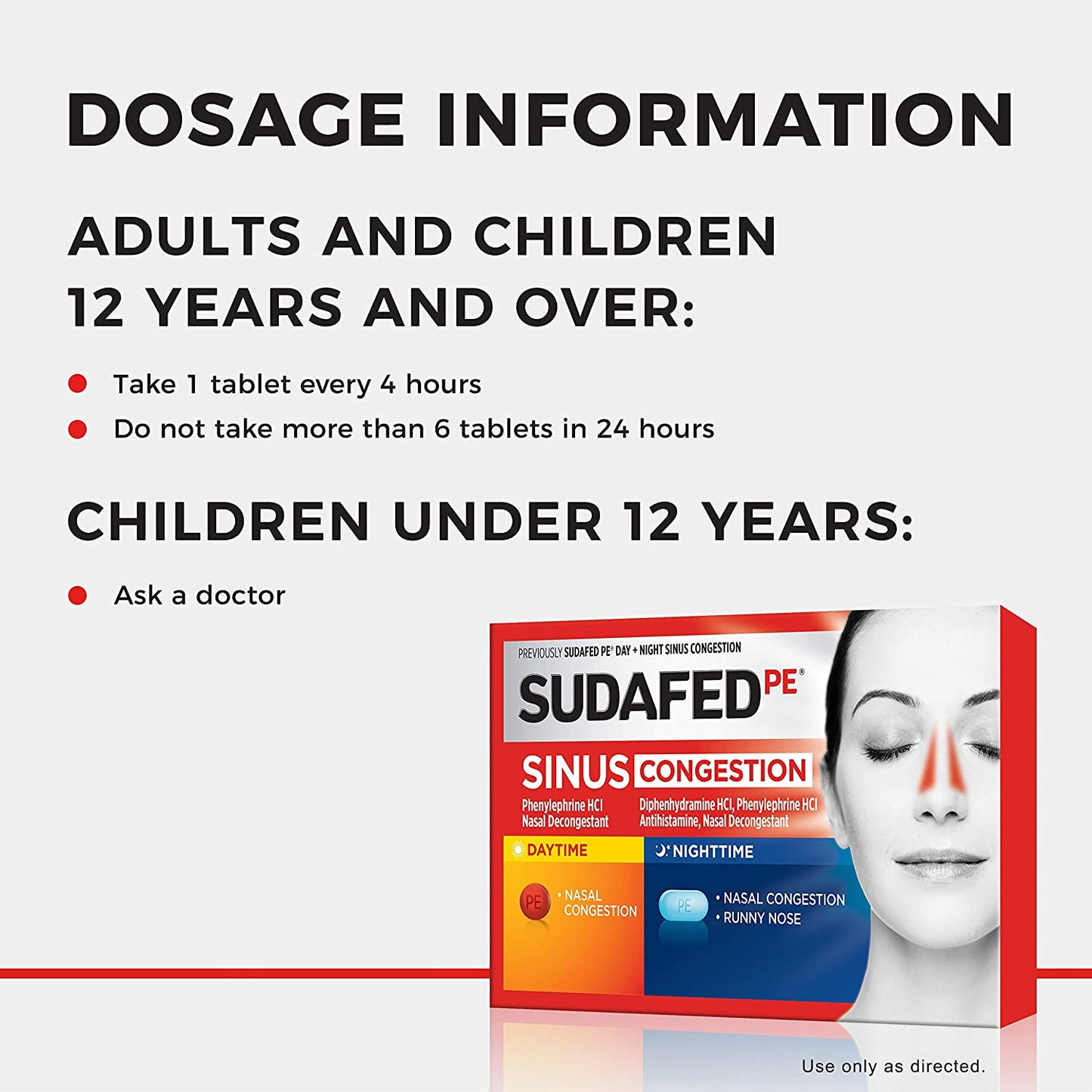 Sudafed PE Day and Night Sinus Pressure & Congestion Tablets, 20 Count