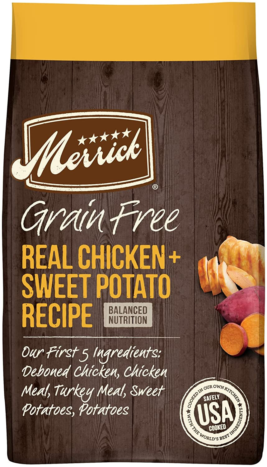 Merrick Real Chicken & Sweet Potato Gravy Dry Dog Food, Grain Free, 22 Lb Bag