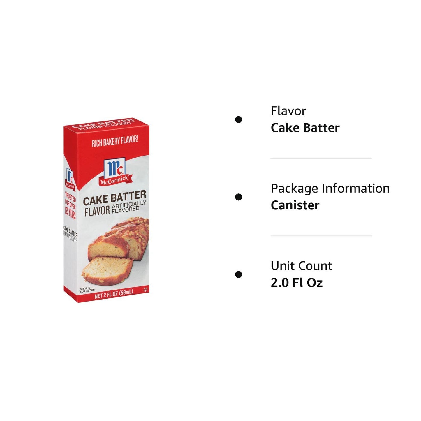 Mccormick Cake Batter Flavor, 2 Fl Oz