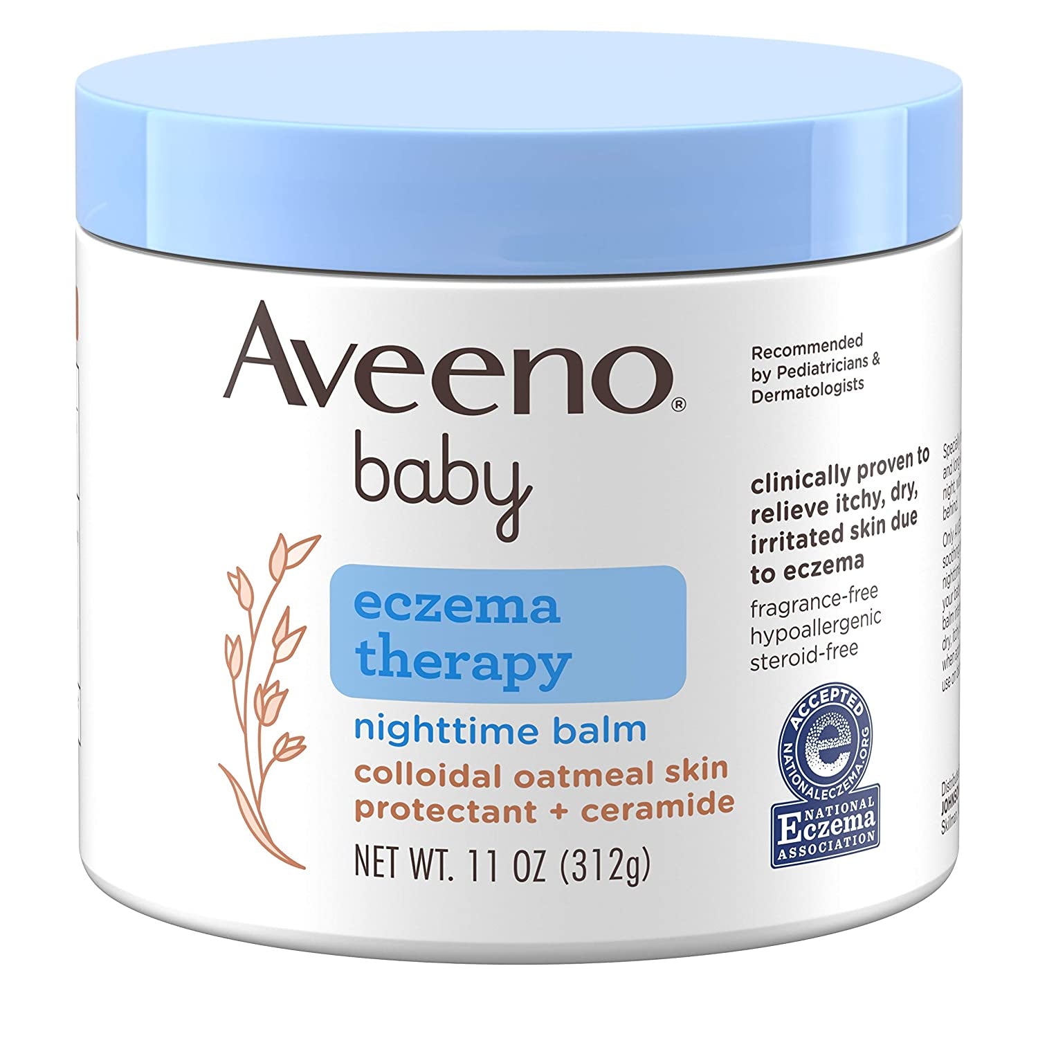 Aveeno Baby Eczema Therapy Nighttime Balm, Skin Protectant for Eczema Relief, 11Oz