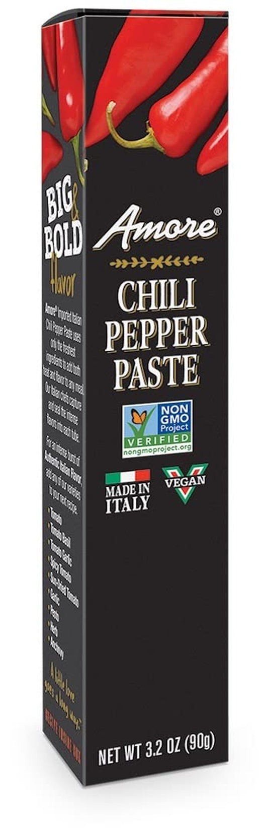 Amore Vegan Chili Pepper Paste in a Tube - Non GMO Certified and Made in Italy (Pack of 1)