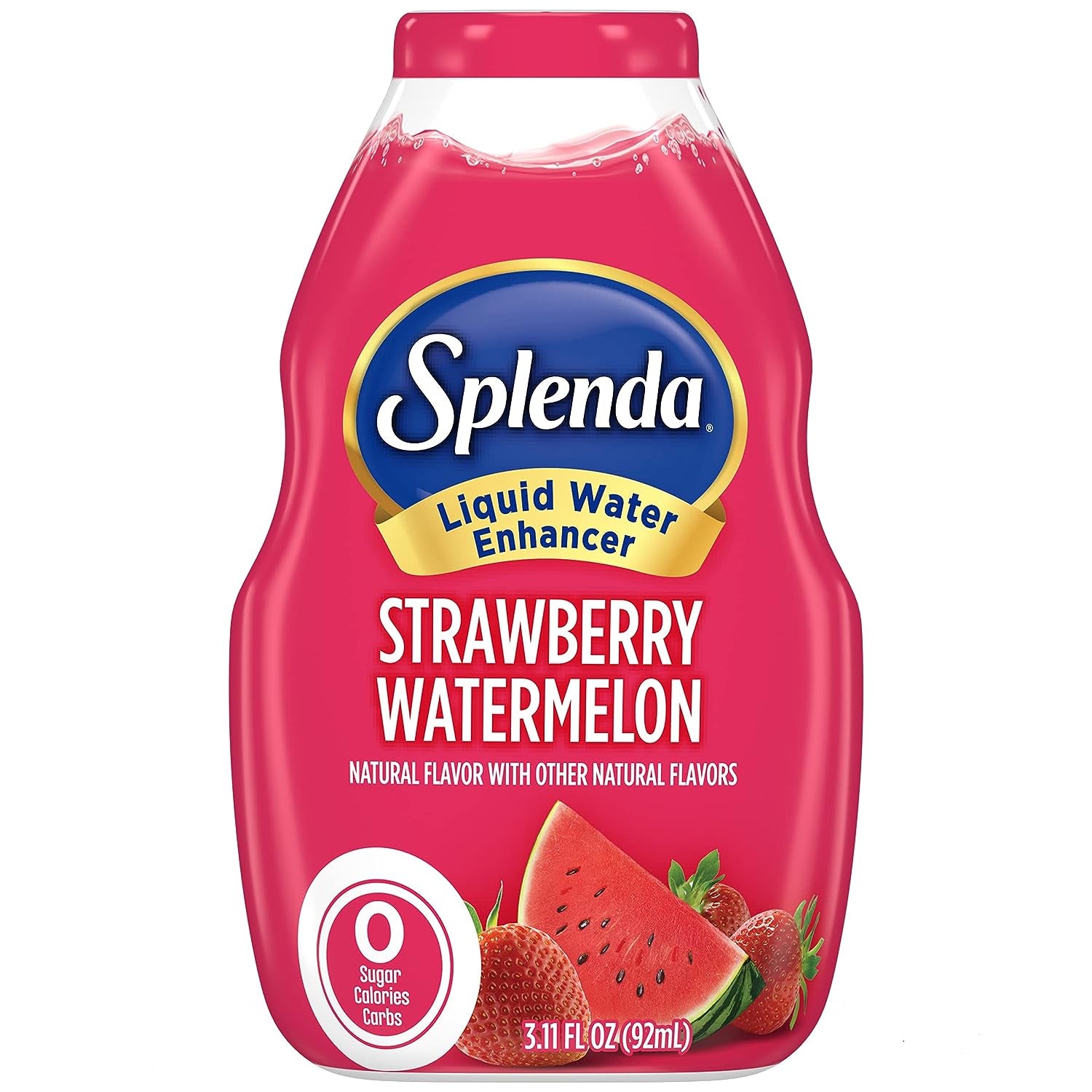 SPLENDA Liquid Water Enhancer Drops, Sugar Free, Zero Calorie, Natural Flavor, Concentrated Drink Mix, 3.11 Fl Oz Each Bottle (Strawberry Watermelon, 2 Pack)