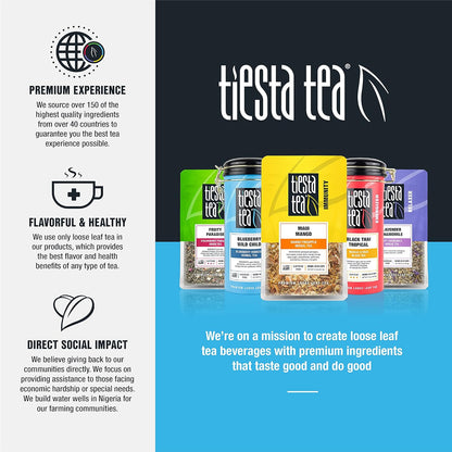 Tiesta Tea - Lavender Chamomile, Loose Leaf Soft Chamomile Herbal Tea, Non-Caffeinated, Hot & Iced Tea, 0.9 Oz Pouch - 25 Cups, Natural, Stress Relief & Health Support