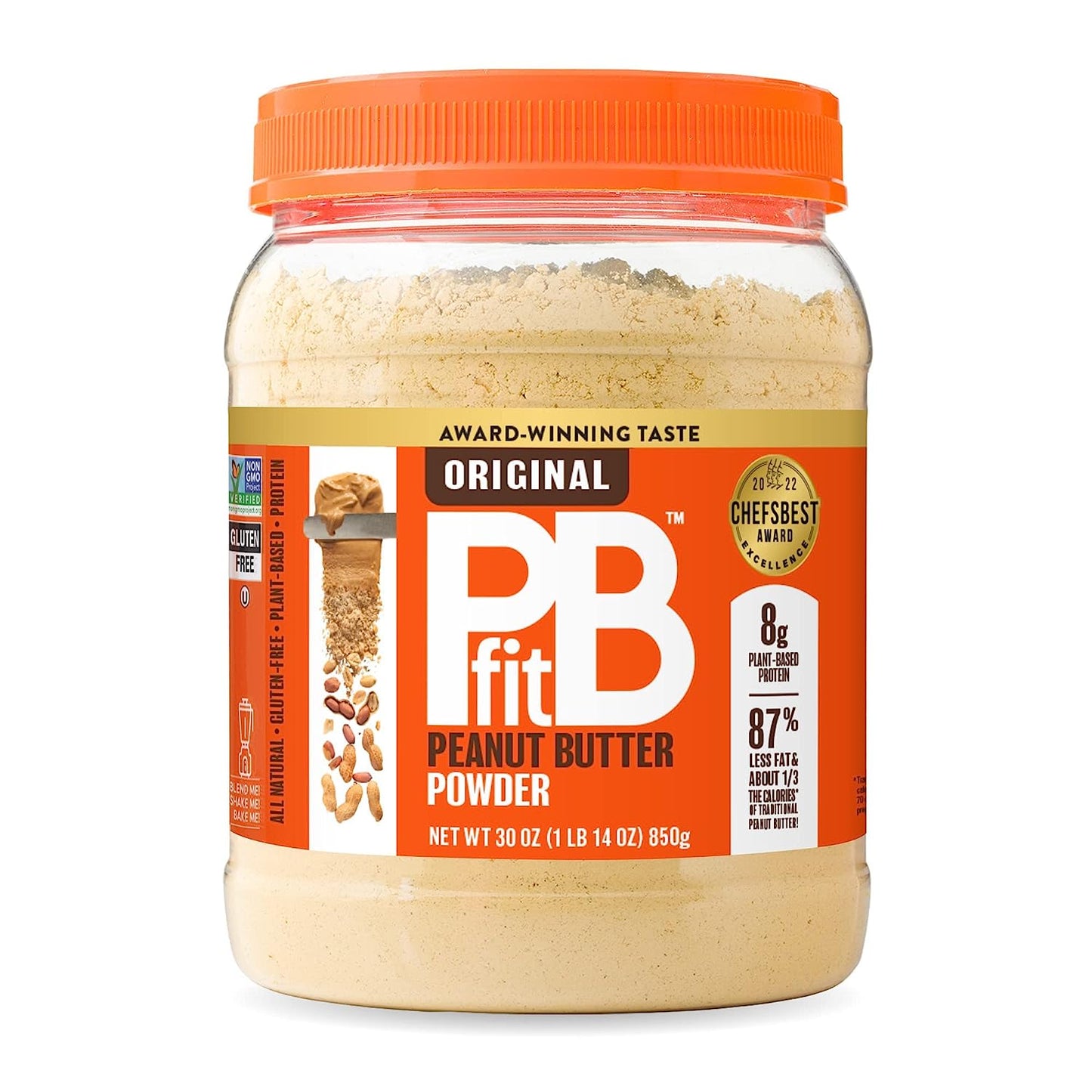 Pbfit All-Natural Peanut Butter Powder, Powdered Peanut Spread from Real Roasted Pressed Peanuts, 8G of Protein, 30 Ounce (Pack of 1)