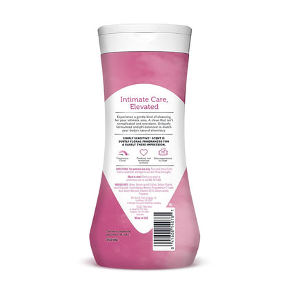 Summer'S Eve Simply Sensitive Daily Gentle All over Feminine Body Wash, Removes Odor, Feminine Wash Ph Balanced, 15 Fl Oz