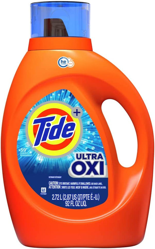 Tide Ultra Oxi Laundry Detergent Liquid Soap, High Efficiency (He), 59 Loads, 92 Fl Oz (Pack of 1)