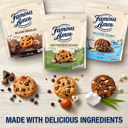 Famous Amos Wonders of the World Belgian Gourmet Chocolate Chip Cookies, Bite-Sized in a Resealable 7 Oz Bag (Pack of 1)