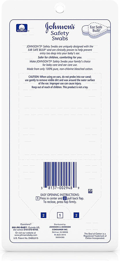 Johnson'S Baby Safety Swabs 185 Each