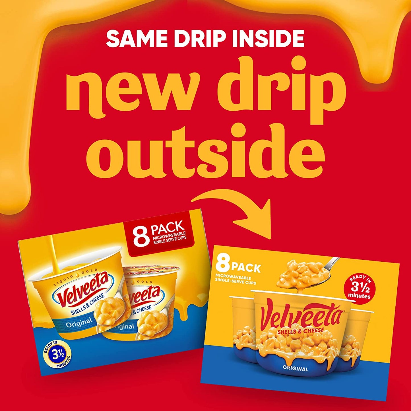 Velveeta Shells & Cheese Original Microwavable Macaroni and Cheese Cups (8 Ct Pack, 2.39 Oz Cups)