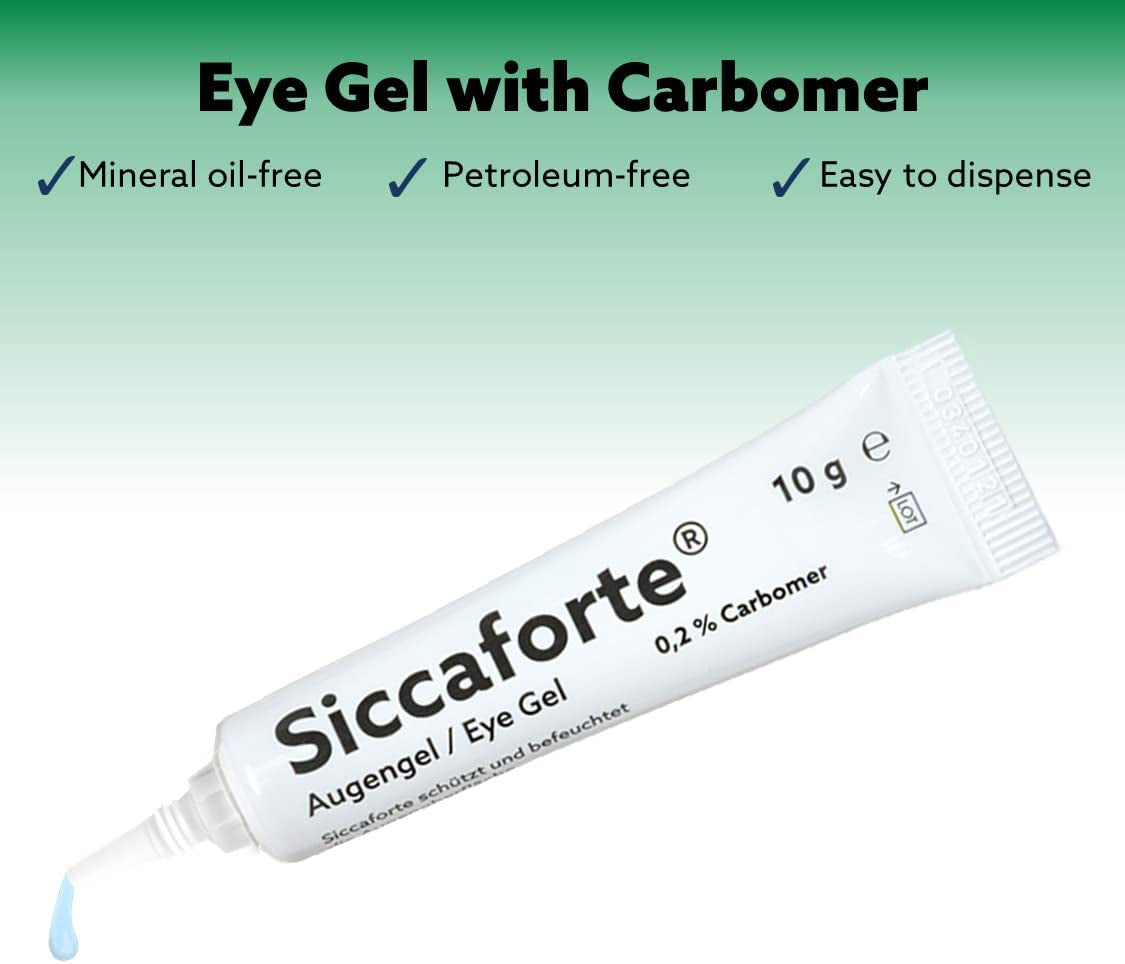 AGEPHA Siccaforte Eye Gel for Dry Eyes | Intensive Dry Eye Gel with Carbomer |Smooth, Moisturising and Healing for Fresh Eyes | Soothes Irritated and Sore Eyes | Suitable for Day Time Use (Pack of 1)