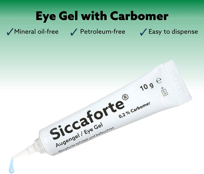 AGEPHA Siccaforte Eye Gel for Dry Eyes | Intensive Dry Eye Gel with Carbomer |Smooth, Moisturising and Healing for Fresh Eyes | Soothes Irritated and Sore Eyes | Suitable for Day Time Use (Pack of 1)