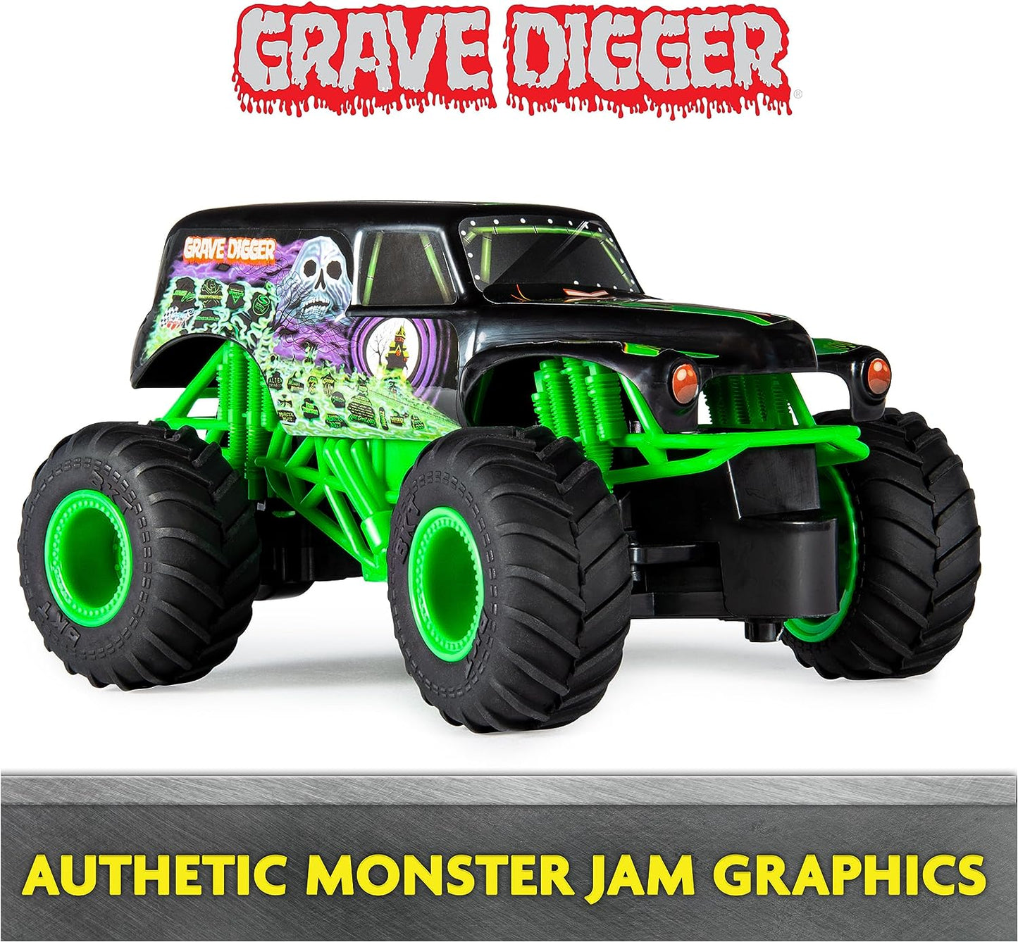 Monster Jam, Official Grave Digger Remote Control Monster Truck, 1:24 Scale, 2.4 Ghz, Kids Toys for Boys and Girls Ages 4 and Up