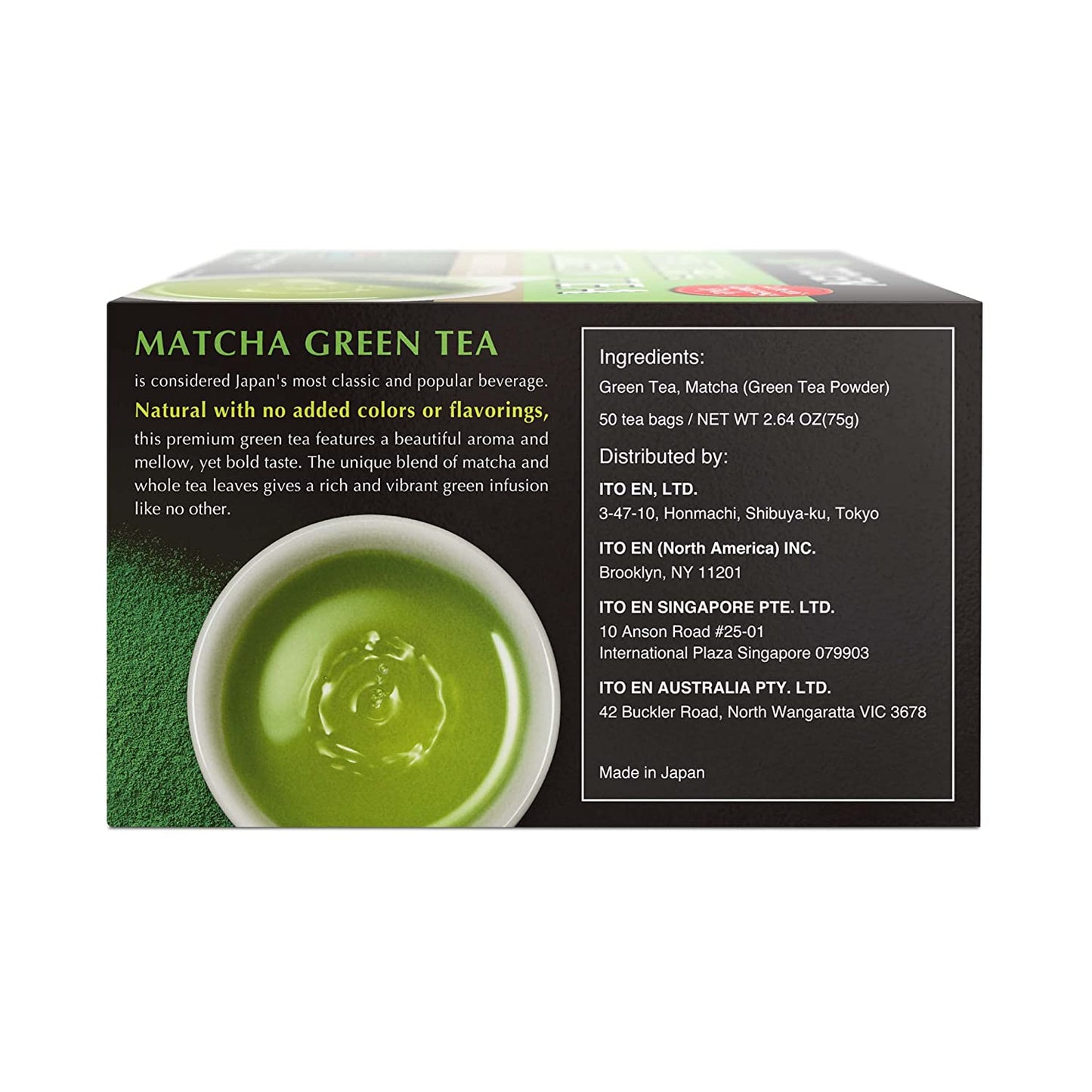 Ito En Traditional Matcha Green Tea 50 Count Zero Calories, Caffeinated