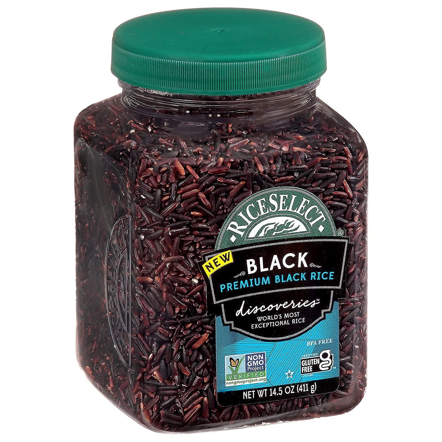 Riceselect Discoveries Premium Black Rice, Whole Grain, Gluten-Free, Non-Gmo, Vegan, 14.5-Ounce Jar