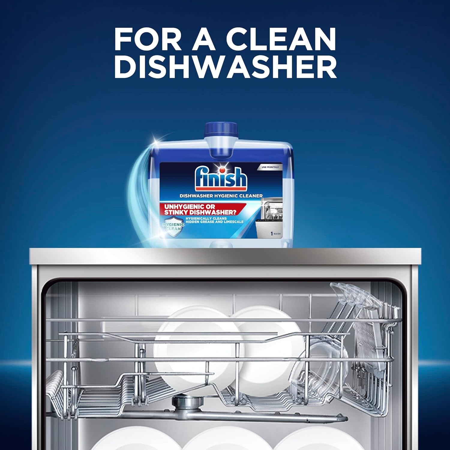 Finish Dual Action Dishwasher Cleaner: Fight Grease & Limescale, Fresh, 8.45Oz