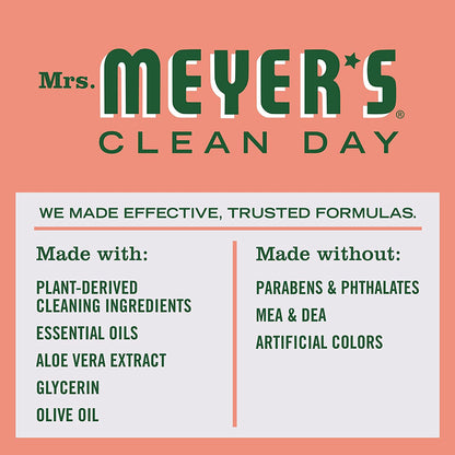 MRS. MEYER'S CLEAN DAY Hand Soap Refill, Made with Essential Oils, Biodegradable Formula, Geranium, 33 Fl. Oz