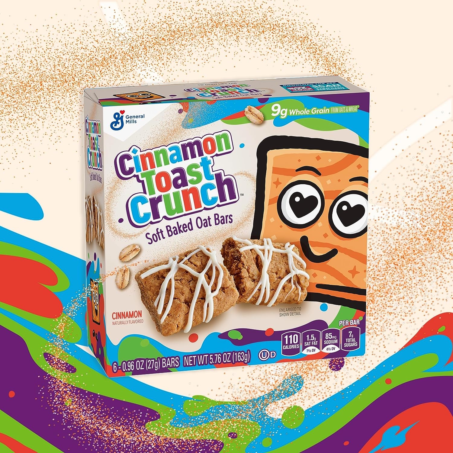 Cinnamon Toast Crunch Soft Baked Oat Bars, Chewy Snack Bars, 6 Ct