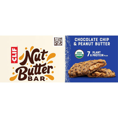 CLIF Nut Butter Bar - Chocolate Chip & Peanut Butter - Filled Energy Bars - Non-Gmo - USDA Organic - Plant-Based - Low Glycemic - 1.76 Oz. (5 Pack)