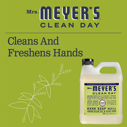 Mrs. Meyer'S Clean Day Liquid Hand Soap Refill, Cruelty Free and Biodegradable Formula, Lemon Verbena Scent, 33 Oz