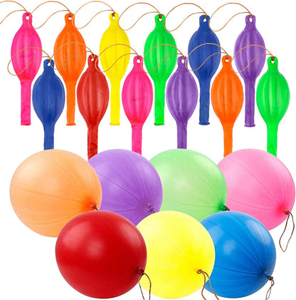 80 Punch Balloons, Neon Punching Balloons with Rubber Band Handles, 18 Inches, Various Colors Punch Balls, for Gifts, Children'S Games, Weddings