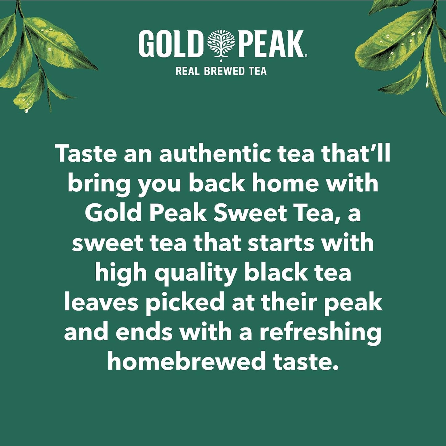 Gold Peak Sweetened Black Iced Tea Drink, 16.9 Fl Oz, 6 Pack