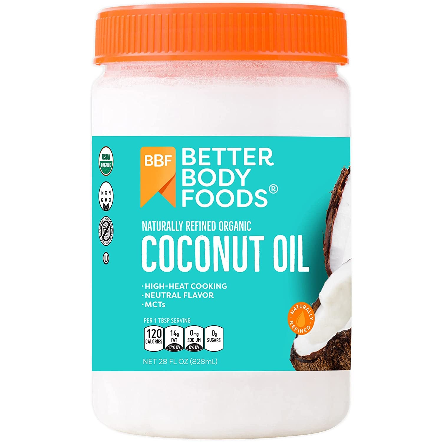 Betterbody Foods Organic Refined Coconut Oil 28Oz