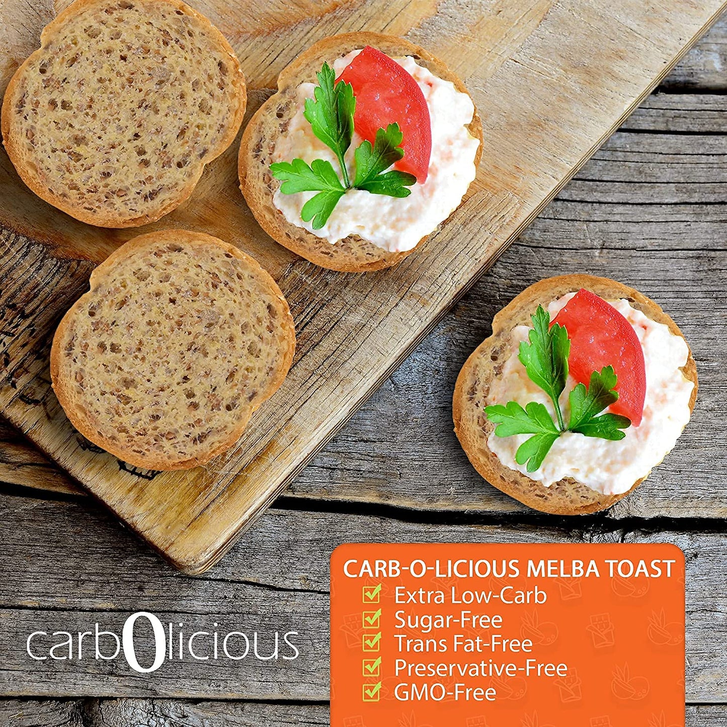 Low Carb Melba Toast (ONION & GARLIC) 4 Oz.