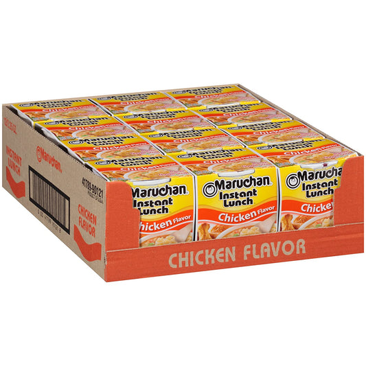 (12 Packs)  Chicken Instant Lunch Ramen Noodles, 2.25 Oz Cup