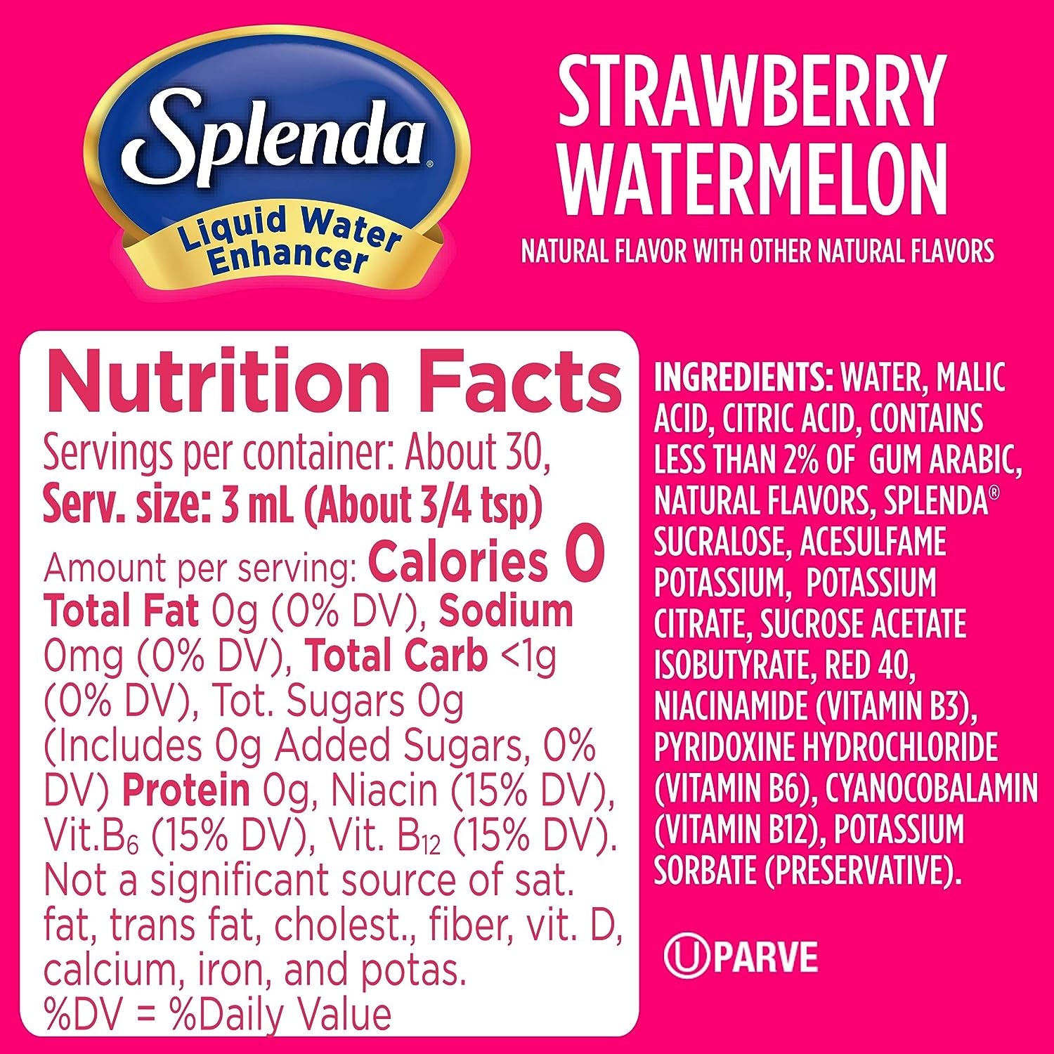 SPLENDA Liquid Water Enhancer Drops, Sugar Free, Zero Calorie, Natural Flavor, Concentrated Drink Mix, 3.11 Fl Oz Each Bottle (Variety, 3 Pack)