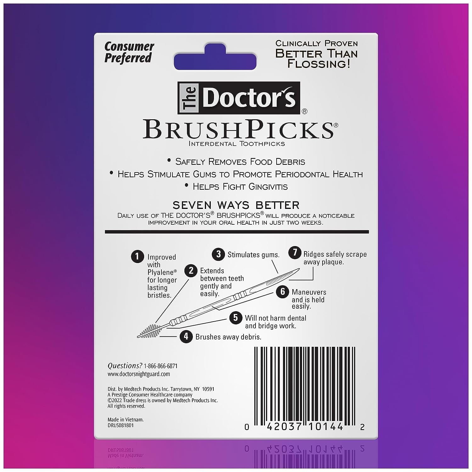 The Doctor'S Brushpicks Interdental Toothpicks, 275 Picks