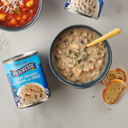 Progresso Traditional Creamy Chicken & Mushroom with Barley Soup, 18.5 Oz.