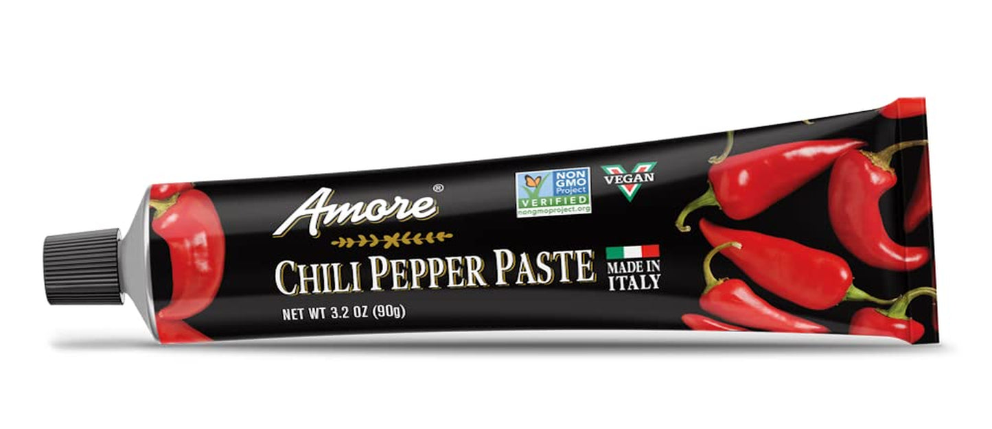 Amore Vegan Chili Pepper Paste in a Tube - Non GMO Certified and Made in Italy (Pack of 1)