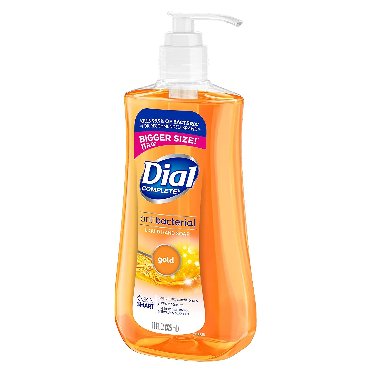 Dial Complete Antibacterial Liquid Hand Soap, Gold, 11 Fl Oz (Pack of 4)