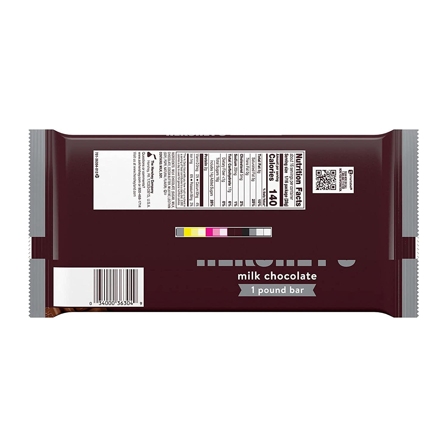 Hershey'S, Milk Chocolate Bar, 1 Lb.