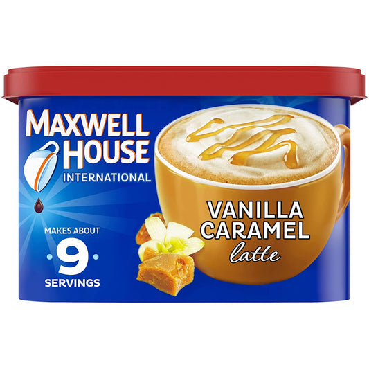 Maxwell House International Vanilla Caramel Latte Café-Style Instant Coffee Beverage Mix (8.7 Oz Canister)