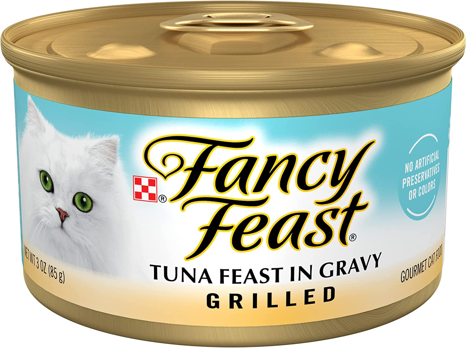 Purina Fancy Feast Grilled Wet Cat Food Tuna Feast in Wet Cat Food Gravy - 3 Oz. Can