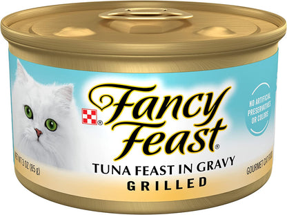 Purina Fancy Feast Grilled Wet Cat Food Tuna Feast in Wet Cat Food Gravy - 3 Oz. Can