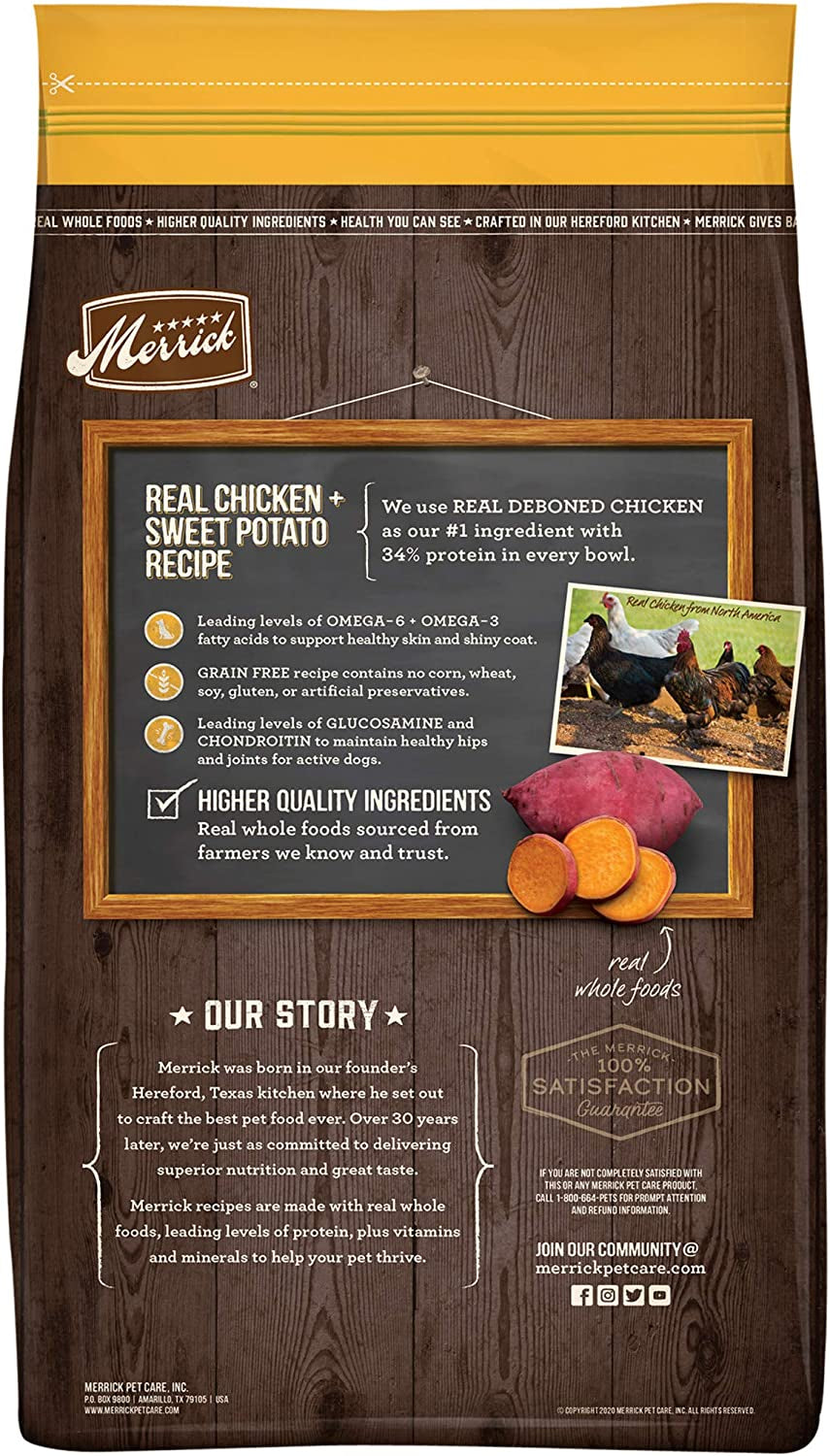 Merrick Real Chicken & Sweet Potato Gravy Dry Dog Food, Grain Free, 22 Lb Bag